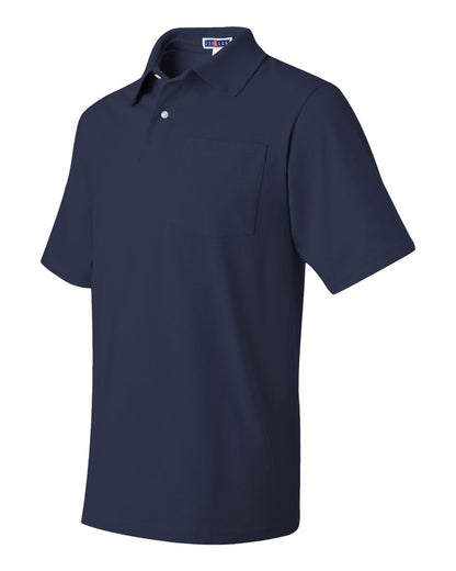 JERZEES Men's SpotShield® 50/50 Polo with Pocket 436MPR #color_J. Navy