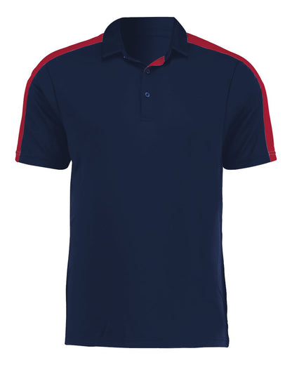 Augusta Sportswear Two-Tone Vital Polo 5028 #color_Navy/ Scarlet