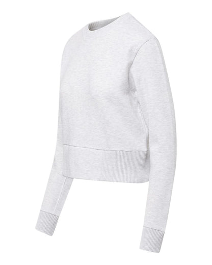 MV Sport Women's Romi Cloud Fleece Crop Crewneck Sweatshirt W22106 #color_Ash
