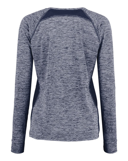 Holloway Women's Electrify CoolCore® Long Sleeve V-Neck T-Shirt 222770 #color_Navy Heather