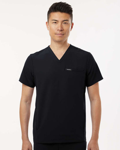 Jaanuu Men's Platt 3-Pocket Scrub V-Neck Top M10002 #colormdl_Black