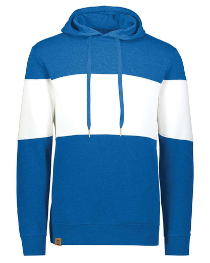 Holloway Men's All-American Fleece Colorblocked Hooded Sweatshirt 229563 #color_Royal Heather/ White