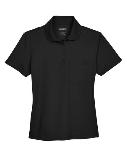 CORE365 Women's Origin Performance Piqué Polo with Pocket 78181P #color_Black