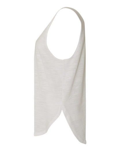 BELLA + CANVAS Women's Flowy Tank with Side Slit 8802 #color_White Slub