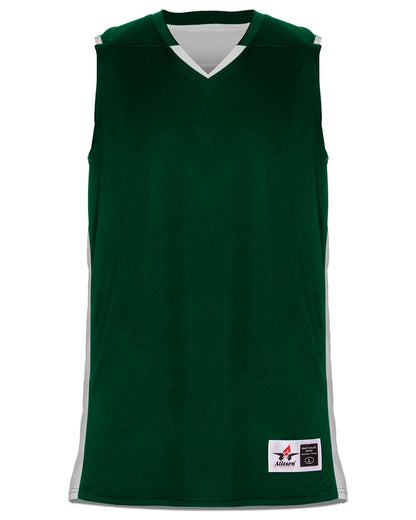 Alleson Athletic Youth Crossover Reversible Jersey 590RSPY #color_Forest/ White