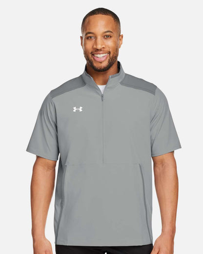 Under Armour Men's Motivate 3.0 Short Sleeve Half-Zip 1389612 #colormdl_Mod Grey/ White