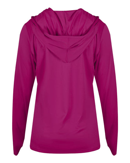 Badger Women's B-Core Long Sleeve Hooded T-Shirt 4165 #color_Hot Pink