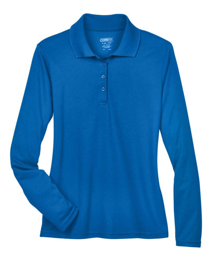 CORE365 Women's Pinnacle Performance Long Sleeve Piqué Polo 78192 #color_True Royal