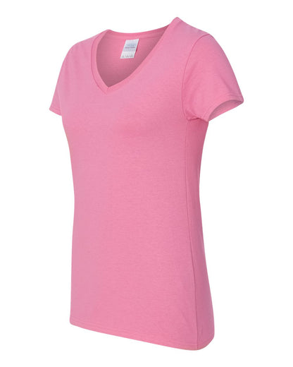 Gildan Women's Heavy Cotton™ V-Neck T-Shirt 5V00L #color_Azalea