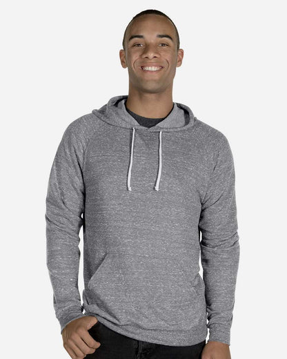 JERZEES Unisex Snow Heather French Terry Raglan Hooded Sweatshirt 90MR #colormdl_Charcoal