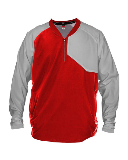 Alleson Athletic Field Batters Jacket 3JLS21A #color_Red/ Grey