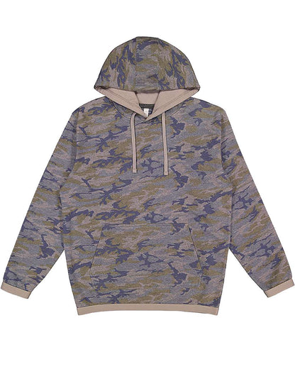 LAT Unisex The Statement Fleece Hoodie Sweatshirt 6996 #color_Vintage Camo/ Titanium