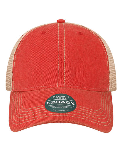 LEGACY Youth Old Favorite Trucker Cap OFAY #color_Scarlet Red/ Khaki
