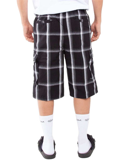 Shaka Wear Men's Plaid Shorts SHSP #colormdl_Black