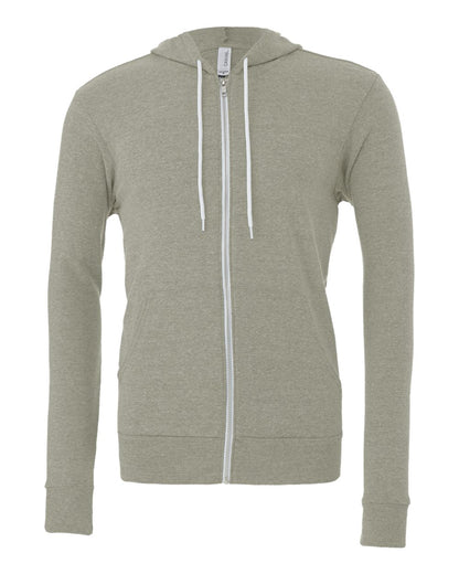 BELLA + CANVAS Sponge Fleece Full-Zip Hoodie 3739 #color_Heather Stone