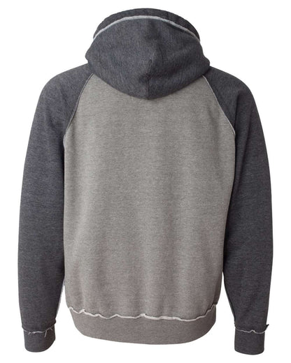 J. America Men's Vintage Heather Hooded Sweatshirt 8885 #color_Smoke Heather/ Charcoal Heather