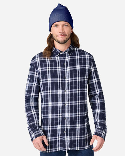 Boxercraft Men's Flannel Button Down Shirt BU7401 #colormdl_Navy/ Silver Plaid