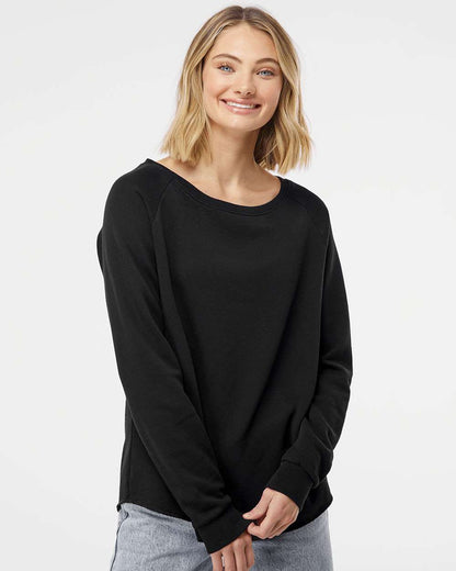 Independent Trading Co. Women's California Wave Wash Crewneck Sweatshirt PRM2000 #colormdl_Black