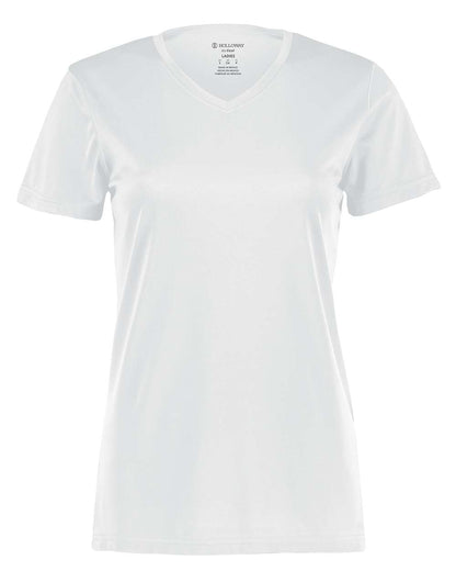 Holloway Women's Momentum V-Neck T-Shirt 222820 #color_White