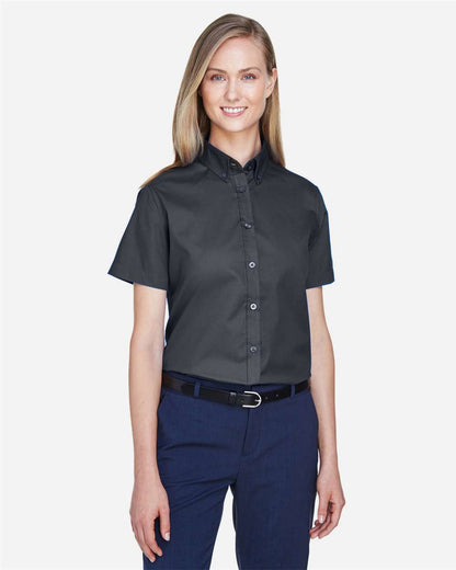CORE365 Women's Optimum Short Sleeve Twill Shirt 78194 #colormdl_Carbon
