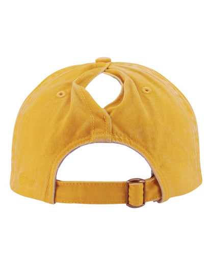 Infinity Her Women's Pigment-Dyed with Fashion Undervisor Cap CASSIE #color_Sunset Yellow/ Polka Dots