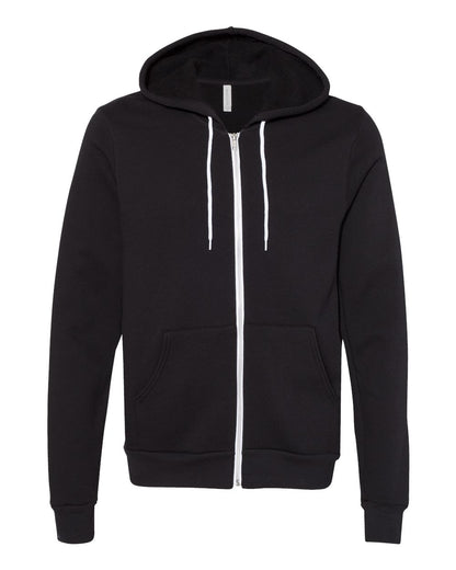 BELLA + CANVAS Sponge Fleece Full-Zip Hoodie 3739 #color_DTG Black