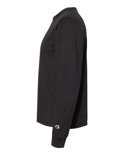 Champion Garment-Dyed Long Sleeve T-Shirt CD200 #color_Black