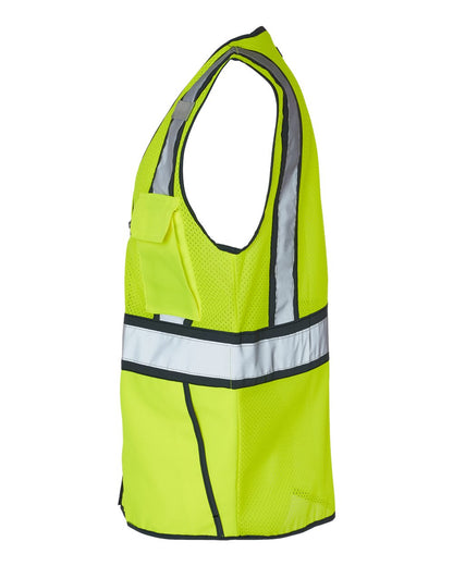 Kishigo Unisex Standard Contrast Vest 1595-1598 #color_Lime/ Black
