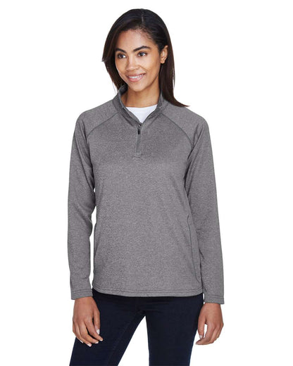 Devon & Jones Women's Stretch Tech-Shell® Compass Quarter-Zip Pullover DG440W #colormdl_Dark Grey Heather