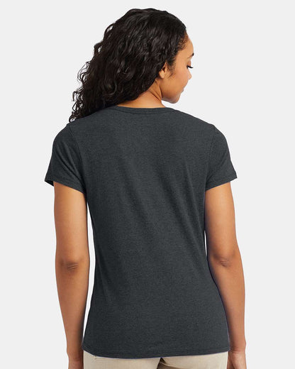 Hanes Women's Perfect-T Triblend V-Neck T-Shirt 42VT #colormdl_Slate Triblend