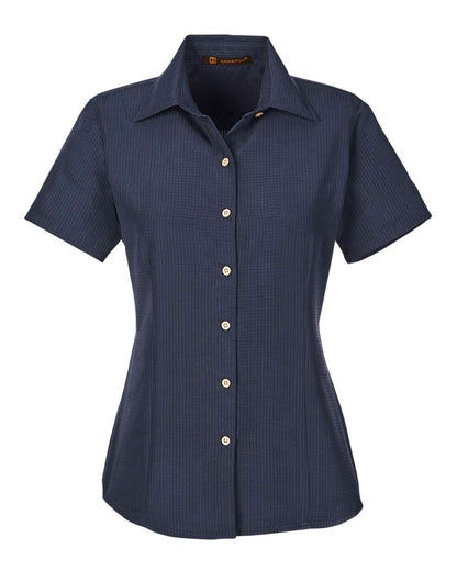 Harriton Women's Barbados Textured Camp Shirt M560W #color_Navy