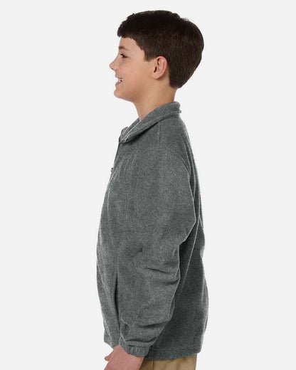 Harriton Youth Full-Zip Fleece M990Y #colormdl_Charcoal
