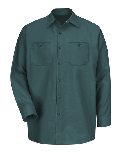 Red Kap Men's Industrial Long Sleeve Work Shirt SP14 #color_Spruce Green