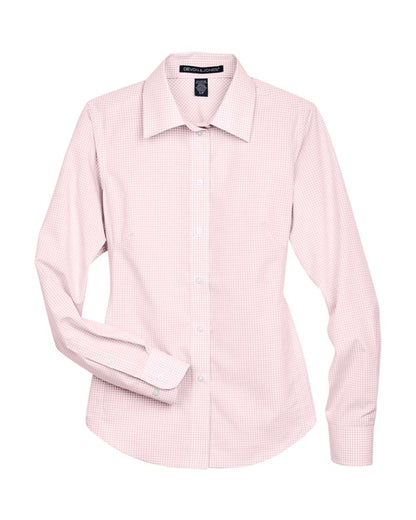 Devon & Jones Women's Crown Collection® Gingham Check Woven Dress Shirt D640W #color_Pink