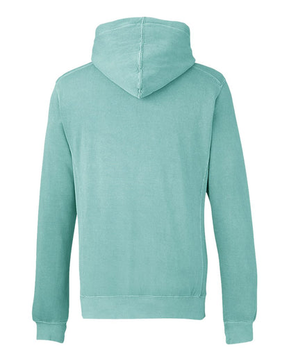 J. America Unisex Pigment-Dyed Fleece Hooded Sweatshirt 8730 #color_Marine