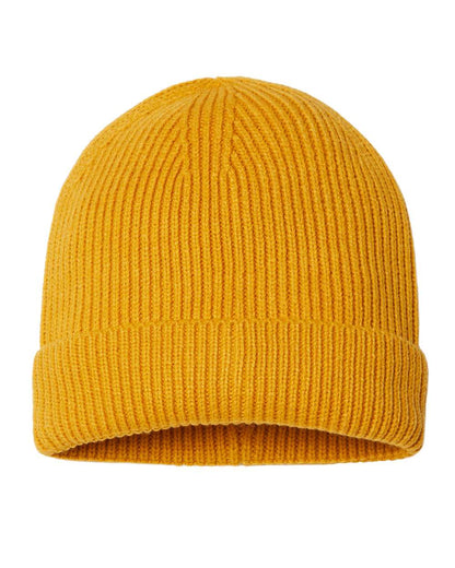 Atlantis Headwear Sustainable Fine Rib Cuffed Beanie ANDY #color_Mustard Yellow