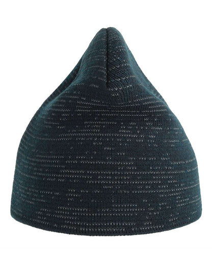 Atlantis Headwear Sustainable Reflective Beanie SHINE #color_Navy