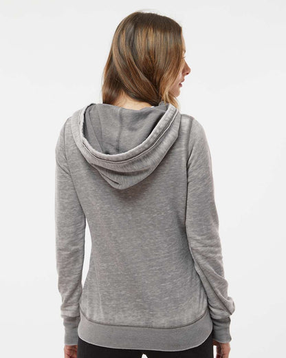 J. America Women's Zen Fleece Hooded Sweatshirt 8912 #colormdl_Cement