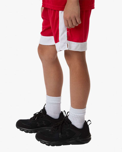 Augusta Sportswear Youth Match-Up Basketball Shorts 6890 #colormdl_Scarlet/ White