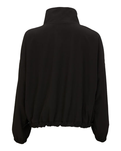 Boxercraft Women's Stretch Woven Quarter-Zip Pullover BW5204 #color_Black