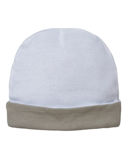 Rabbit Skins Infant Baby Rib Beanie 4451 #color_White/ Titanium