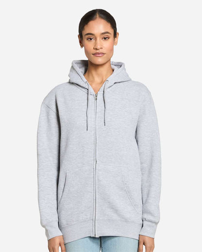 Lane Seven Unisex Premium Full-Zip Hooded Sweatshirt LS14003 #colormdl_Heather Grey