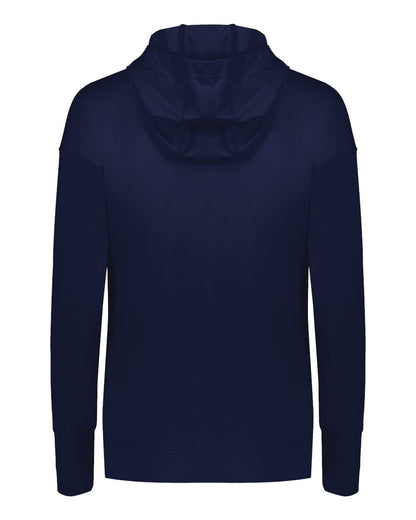 Holloway Women's Eco Revive™ Ventura Soft Knit Hooded Sweatshirt 222798 #color_Navy