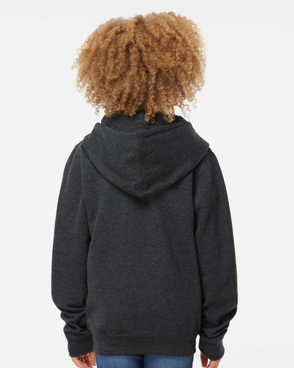 Independent Trading Co. Youth Midweight Full-Zip Hooded Sweatshirt SS4001YZ #colormdl_Charcoal Heather