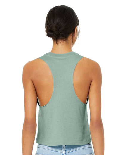 BELLA + CANVAS Women's Racerback Crop Tank 6682 #colormdl_Heather Dusty Blue