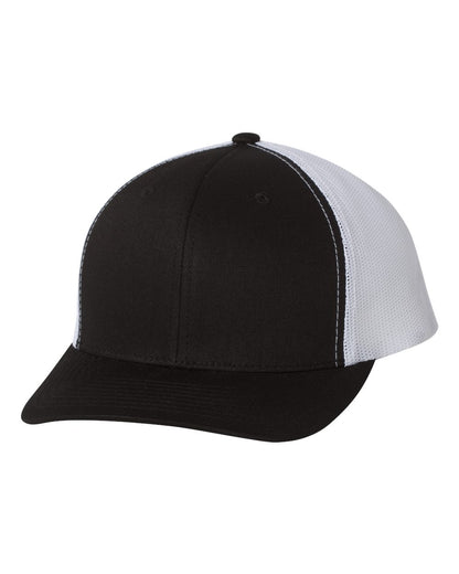YP Classics Retro Trucker Cap 6606 #color_Black/ White