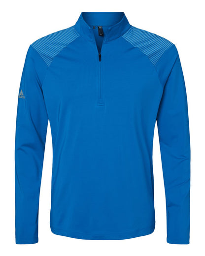 Adidas Shoulder Stripe Quarter-Zip Pullover A520 #color_Glory Blue