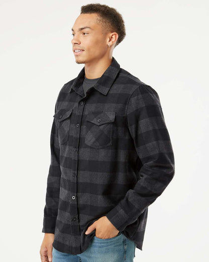 Independent Trading Co. Flannel Shirt EXP50F #colormdl_Charcoal Heather/ Black