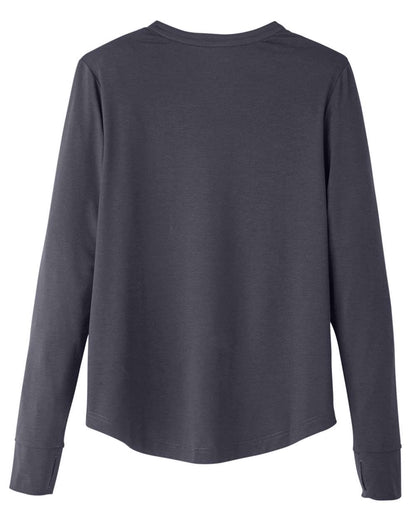 North End Women's JAQ Stretch Performance V-Neck Snap Pullover NE400W #color_Carbon