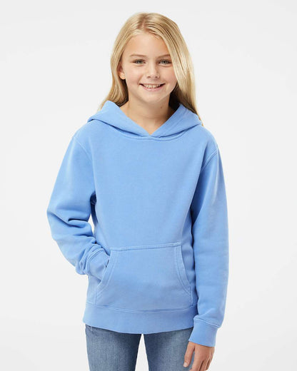 Independent Trading Co. Youth Midweight Pigment-Dyed Hooded Sweatshirt PRM1500Y #colormdl_Pigment Light Blue